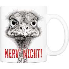Cadouri Krūzīte ar uzrakstu Nerv' nicht! Kafijas krūze Biroja krūzīte Krūzīte ar uzrakstu Krūzīte ar humora piedevu Smieklīga dāvana Darbs Birojs Dzimšanas diena Balta keramika 330 ml