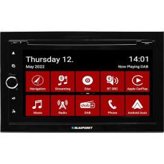 Blaupunkt Copenhagen 700 DAB ar navigāciju kravas automašīnai/kamperim, 2-DIN auto multivides, 6,75 collu skārienjūtīgais ekrāns, CarPlay, Android Car, DAB+, Bluetooth, CD/DVD, 2 x USB, 1 x Aux, SD, atpakaļskata kamera, 180 Watt