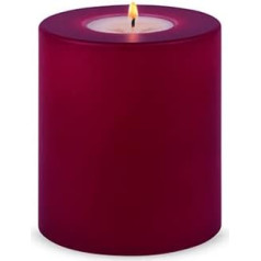 Qult Farluce Trend - Tea Light Holder in Candle Shape, Merlot Red, Christmas Collection, Advent Candles, Christmas Candles, Candle Plastic Candle in Candle Look (Diameter 8 x Height 9 cm)