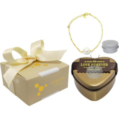 Jewellery Candle - Scented Candle - Surprise Jewellery - Natural Vegetable Wax - Gift Box for Women and Mother - French Fragrance (Gold Plated Bracelet)