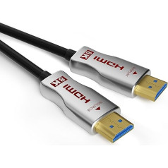 LYW 8K HDMI optiskās šķiedras kabelis 25 m, 48 Gbps īpaši ātrdarbīgs HDMI 2.1 kabelis 8K60Hz 4K120Hz HDR/HDCP 2.2&2.3/eARC Slim Flexible Directional HDMI Cable, saderīgs ar PS5/Apple/LG/Samsung/Sony TV