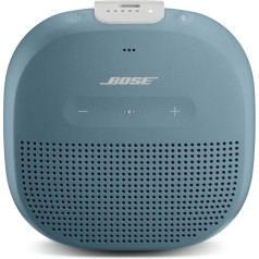 Bose SoundLink Micro Bluetooth skaļrunis: Mazs pārnēsājams ūdensnecaurlaidīgs skaļrunis ar mikrofonu, zils.