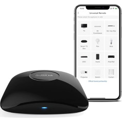 Broadlink RM4 Pro IR RF WiFi universālā tālvadības pults inteliģentai mājas automatizācijai, darbojas ar Alexa/Google/Siri, viesistabas vadības programma Amazon Echo, Google Home un Alexa, melna