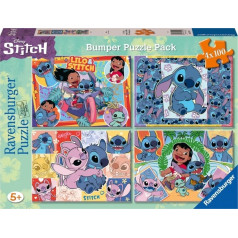 Puzzle 4x100 gabaliņu disney stitch