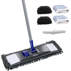 Masthome Flat Mops, Floor Mop with 4 Mop Pads, Magic Dust Mop for Cleaning Laminate Tiles, Hardwood Floors etc. Send a Cleaning Scraper