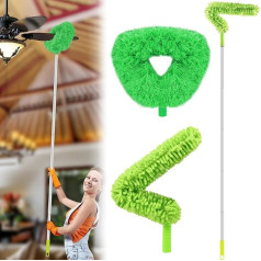 Pack of 2 Duster Long Extendable Washable 179 cm Long Duster for Cobwebs, Bendable Dusters Cleaning Set, Washable, Lightweight Dust Brush Removes Dust and Cobwebs Effortlessly