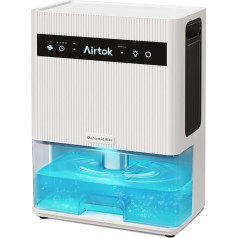 Airtok 3L Electric Dehumidifier, Area 350 sq.ft, Quiet Room Dehumidifier with Timer, Automatic Defrosting, Automatic Shut-Off, 7 Colour Light, for Bedroom, Basement