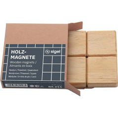 SIGEL BA211 Kvadrātveida neodīma magnēti ar spēcīgu līmi 3,3 x 3,3 cm 4 gab., 4 SuperDym, stikla magnētiskajām tāfelēm un baltajām tāfelēm