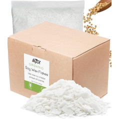 BOYUJK Premium sojas vaska pārslas svecēm 5 kg, dabīgs sveču vasks, 100% sojas vasks sveču izgatavošanai no bioloģiski audzētas sojas, bez piedevām, nekaitīgs un tīrs