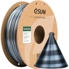 eSUN Silk Candy PLA filaments 1,75 mm, zīdains daudzkrāsains 3D printeru filaments PLA, gradientu maiņa, 1 kg spole (2,2 lbs) 3D printeriem, sudrabaini melns