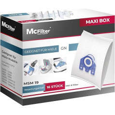 McFilter Putekļu sūcēju maisiņi Miele Complete C2 Tango - SFAP3 Putekļu sūcēju maisiņi ar 8 filtriem Maxi Box Pack of 16