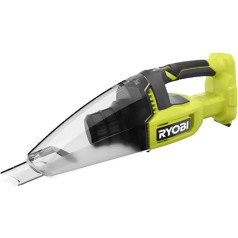 RYOBI 18 V ONE+ bezvada rokas putekļsūcējs RHV18-0, 1450 l/min gaisa plūsma, 600 ml putekļu tvertne, GripZone rokturis, bez akumulatora un lādētāja