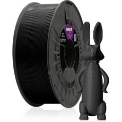 WINKLE PETG filaments 3D printerim, 2,85 mm, 1 kg, saderīgs ar lielāko daļu 3D printeru, PETG melns, izmēru precizitāte, 1 kg spole