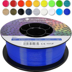 3D FREUNDE Premium PLA filaments 1,75 mm, 1 kg spole | ES ražošana | Optimizēts 3D printeriem | Uzlabota izturība | Bioloģiski noārdāms | Precizitāte ±0,02 mm | Viegla drukāšana - zils