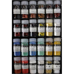 Easyou Jiangsixu Tang Traditional Professional Chinese Painting Color Powder Pigment from Natural Minerals and Plants 5g(5.1g) x 24 Colors