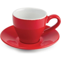 12x Olympia Cafe Espresso kafijas krūzes sarkanas 100ml 3,5oz porcelāna kafijas krūzes ar pienu