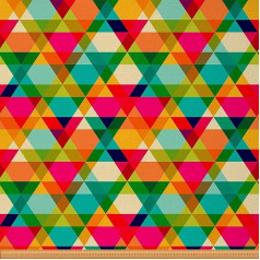 Ģeometriskais polsterējuma audums krēsliem, krāsains abstraktais trīsstūru svītru audums ar jarda Vintage pārbaudes rakstu polsterējumam un DIY projektiem, 2 jardi, L 184 x W 150 cm, rozā un zaļš