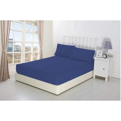 Niys Luxury gultasveļa Spannbettlaken, extra tief, 40 cm tief, Perkal Doppelbett navy