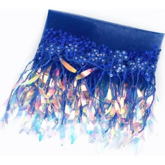 LYHYDMA Fringe Braid 1-5Yards 15cm Meetee Šūšanas bārkstis bārkstis Dekoratīvie rotājumi Acu bārkstis apģērbiem Dance Tassel Lace lentes piederumi (Royalblue, 5Yards)
