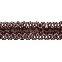DecoPro Vintage 5 cm plats Dusty Mauve Luscious ar Plumgimp Braid Detailing Lavenders 2927 (Pārdod pa jardiem (1 jards = 36 36/3 pēdas))