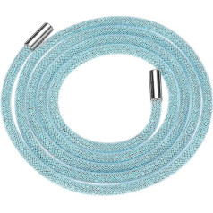 QUARKZMAN Rhinestone Tube Rope 138cm Round Diamond Tube Cord for DIY Drawstring Sweatpants Belt Apģērbu aksesuāri White Net Sea Blue