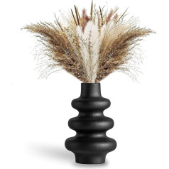 Ceramic Vase Modern Home Decor Circle Matte Hollow Donut Pampas Flower Vases Nordic Boho Wedding Black