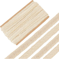 WEBEEDY 13 jardu dekoratīvā austā mežģīņu lenta poliestera lentes rombveida svītras lente šūšanai DIY amatniecības aizkaru malu rotājumi dāvanu papīra Ziemassvētku rotājumi 15 mm