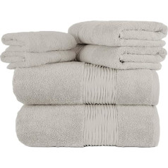 Nomads Premium Towels Leona vannas dvieļu un roku dvieļu komplekts. Vannas dvieļi lieli 70 x 140 cm Vannas dvieļi un roku dvieļi 50 x 100 cm Kvalitāte 550 g/m² 100% kokvilna ar Oeko-tex sertifikātu (krēmkrāsas).