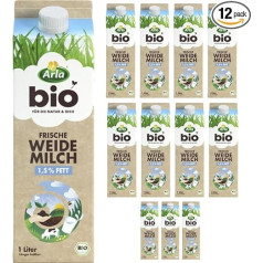 Arla svaigs ganību piens 1,5% govs piens 1000 ml x 12 gab.