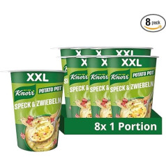 Knorr Potato Snack Pot Bacon & Onions Snack Cup with Mashed Potatoes Ready in Just 5 Minutes 8 x 58 g