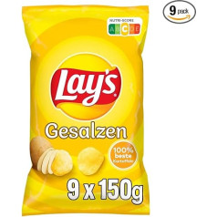 Lay's Salted - kraukšķīgi sālīti kartupeļu čipsi veiksmīgai ballītei (9 x 150g)