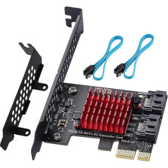 PCIE 1X SATA 3.0 karte 2 porti ar 2 SATA kabeļiem, 6 Gbps PCIE SATA paplašināšanas karte, PCIE uz SATA kontrolieris, PCIE 3.0 GEN3 JMicron un JMB582 mikroshēma