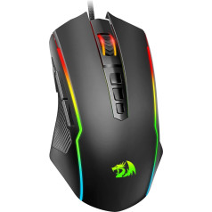 Redragon Gaming pele ar RGB un regulējamu 8000 DPI, pele ar 9 programmējamām pogām un Fire pogu, RGB spēļu pele ar ergonomisku dizainu MMO/FPS/PC/Windows/Mac, M910-K