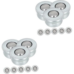BUGUUYO Pack of 16 Universal Wheel Ball Bearing Ball Transfer Roller Ball Bearing Roller Blocks for Woodworking Replacement Swivel Roller Bearing Carbon Steel