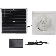 MOUMOUTEN Solar Powered Exhaust Fan, 12 W 12 V DC Monocrystalline Solar Panel Fan, for Greenhouse Ventilation, Black