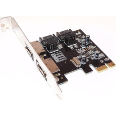 PCI Express 1x - 2 porti SATA 3 (SATA III) kontrollera karte - iekšējā un/vai ārējā - mikroshēma ASM1061