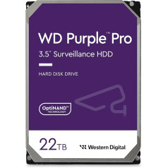 WD Purple Pro 8 TB iekšējais cietais disks (3,5 collu, OptiNAND, 550 TB/gadā, 512 MB kešatmiņa, 7200 RPM, līdz 64 HD kamerām, AllFrame AI tehnoloģija, 32 AI plūsmas, nepārtraukta darbība)