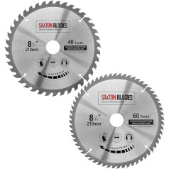 2x Saxton TCT Circular Wood Saw Blades 210mm x 30mm for Festool Bosch Makita Pack A