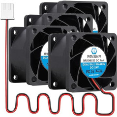 WINSINN DC 40 mm ventilators 24 V 4028 ar dubulto lodīšu gultni 24 V bez sukas dzesēšanas 40 x 28 mm 2 kontakti (4 gabali)