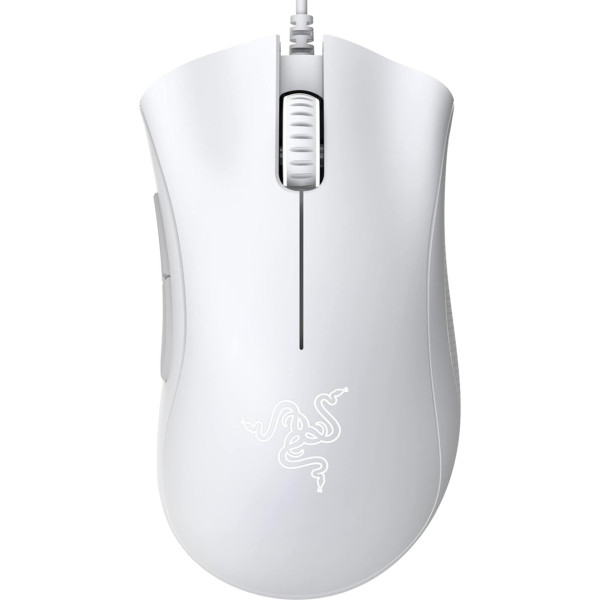 Razer DeathAdder Essential Gaming Mouse Optiskais sensors 6400 DPI 5 programmējamas pogas Mehāniskie slēdži Gumijoti rokturi Mercury White