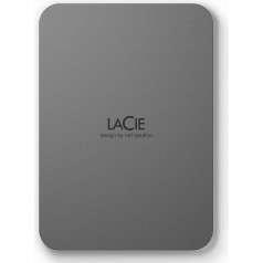 LaCie Mobile Drive Secure 4TB portatīvais ārējais cietais disks 2,5 collu Mac un PC Space Grey iekļauts 3 gadu glābšanas pakalpojums Modeļa Nr. STLR4000400400