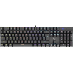 White Shark -GAMING ONLY Commandos Elite Gaming tastatūra ar 25 taustiņiem, Anti-Ghosting funkcija, metāla pamatne, LED RGB fona apgaismojums pieejams 12 pieejamās versijās, USB 2.0 interfeiss, melna krāsa