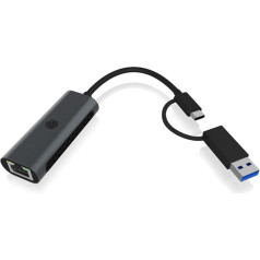 IcyBox IB-LAN301-C3 USB Type-A vai Type-C® uz 2,5 Gigabit Ethernet LAN adapteris