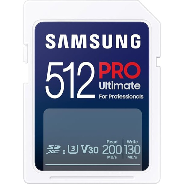 Samsung PRO Ultimate SD karte 512GB UHS-I U3 Full HD un 4K UHD 200MB/s lasīšanas ātrums 130MB/s ierakstīšanas ātrums Atmiņas karte kamerai dronam vai Action Cam MB-SY512S/WW