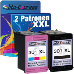 Tito-Express Platinum Series Ink Cartridges Set Black and Colour Compatible with HP 301 XL