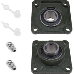 2 x UCF206 30mm spilvenu bloka gultnis 4 skrūves Kvadrātveida atloka gultnis ar eļļas sprauslu, pašizlīdzinošs konveijera sistēmām Lauksaimniecības tehnikai