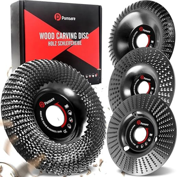 Pomsare 125 mm slīpēšanas diski 125 mm leņķa slīpmašīnai - slīpēšanas disks, kokgriešanas disks, frēzēšanas disks, Flex disks, koku celmu slīpmašīna, sakņu frēze, krāsu frēzēšana - 4 leņķa slīpmašīnu piederumu komplekts