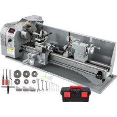 Mini-Metalldrehmaschine 8,7 x 29,5 Zoll / 220 x 750 mm, 750 W, stufenlos einstellbare Geschwindigkeit, LED for Gegenflächendrehbohren