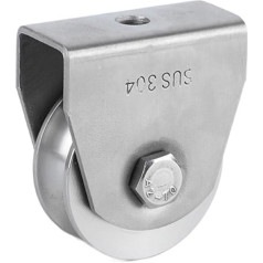 Riemenscheibenseil Riemenscheiben for Draht, Rillenrad-Riemenscheibe aus Edelstahl 304 mit federnder U-förmiger Universal-Riemenscheibe, bewegliches Rillen-Schiebetür-Schlitzrad, schwere feste Riemens