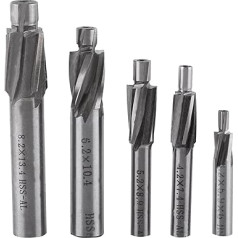 Countersink End Mill 5Pcs M3 M4 M5 M6 M8 Countersink Drill Bit Set Countersink Milling Cutter Slotted Drill CNC Router Engraving Carving Tool for Copper Aluminum Steel